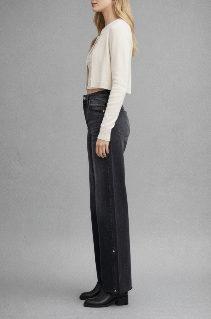 Artemis Vintage | Elodie Tummy Control Inseam Transform High Rise A-line Wide Jeans