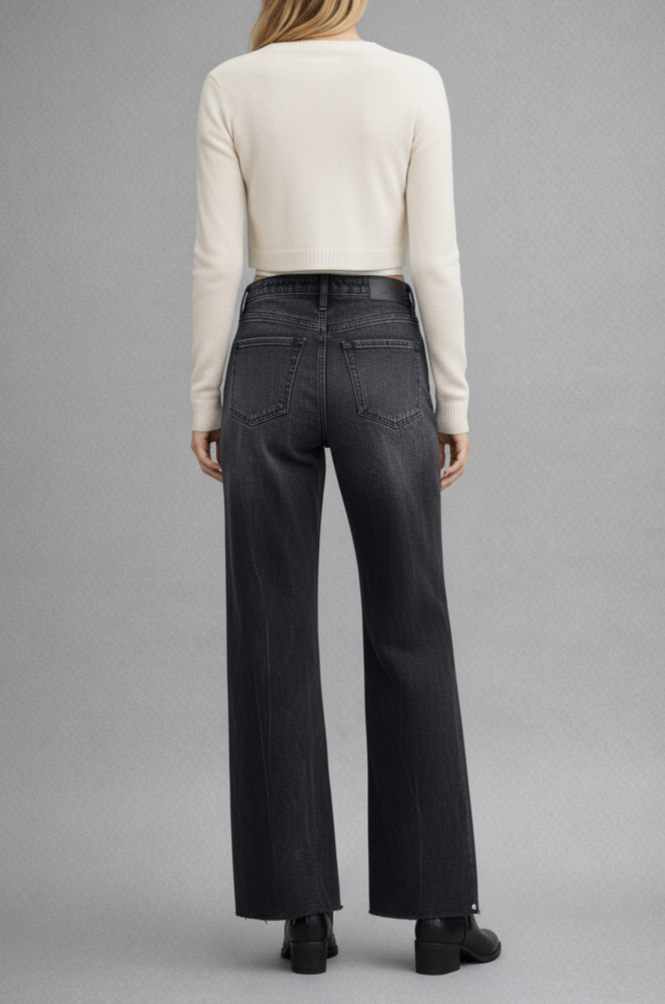 Artemis Vintage | Elodie Tummy Control Inseam Transform High Rise A-line Wide Jeans