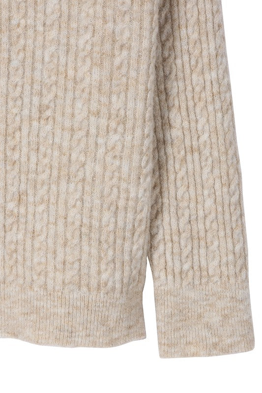 Lilous Oversize Cable Knit Sweater - Online Only