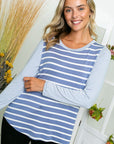 e Luna Striped Long Sleeve Top