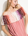 e Luna Ombre Tie Dye Off Shoulder Top