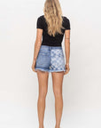 VERVET by Flying Monkey High Rise 2Tone Stretch Shorts