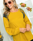 e Luna Floral Detail Mix Top