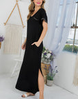 e Luna PLUS Solid Rhinestone Maxi Dress