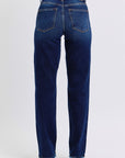 Judy Blue Full Size Raw Hem Straight Leg Jeans