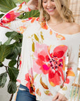 e Luna Floral One Shoulder Top