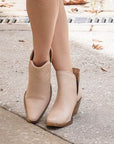 Western Style Cut Out Leather Booties