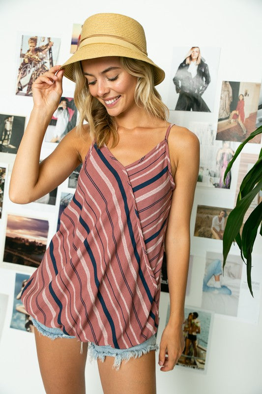 e Luna PLUS Striped Woven Camisole Top