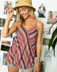 e Luna PLUS Striped Woven Camisole Top