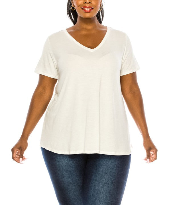 Fabina Bamboo Plus Size V-Neck Top