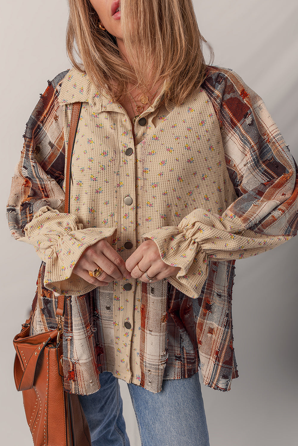 Floral Patchwork Ruffle Shacket | Cottagecore Layering