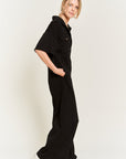 PLUS Jade by Jane Basic Collar Shirt Wide leg Jumpsuit