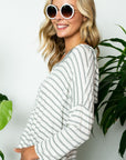 e Luna Plus Stripe Hoodie Top