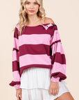 Mittoshop Striped Snap Shoulder Long Sleeve T-Shirt