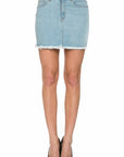 O2 Denim Vintage Mini Skirt Light Wash & Black