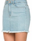 O2 Denim Vintage Mini Skirt Light Wash & Black