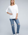 Zenana Viscose Front Pockets Sweater