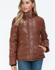 YMI Pocketed Zip Up Turtleneck Puffer Jacket