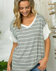 e Luna PLUS Big Striped Jersey Boxy Top