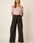 Mittoshop Deep Pleated High Waisted Wide Leg Pants