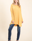 BOMBOM Round Neck Long Sleeve Oversized Top