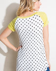 e Luna PLUS Polka Dot Mix Baseball Top