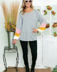 e Luna Solid Colorblock Top