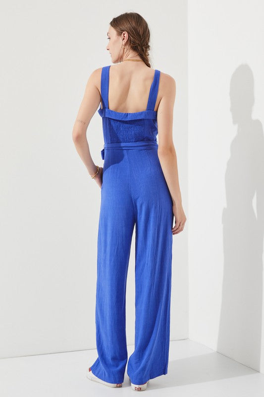 Jade by Jane PLUS Sleeveless Button Jumpsuit