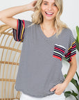 e Luna PLUS Multi Striped Boxy Top