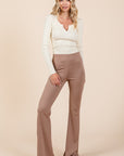 Mittoshop Stretchy Soft Elastic Waist Flare Pants