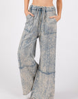 SAGE + FIG Mineral Washed Terry Wide Leg Pants