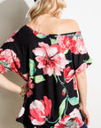 e Luna Floral One Shoulder Boxy Top