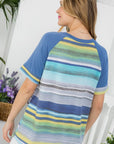 e Luna PLUS Multi Stripe Baseball Top