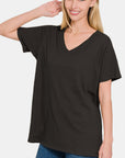 Zenana Full Size V-Neck Short Sleeve T-Shirt