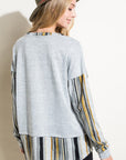 e Luna Plus Solid Multi Stripe Mixed Top