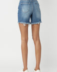 RISEN High Waisted Distressed Denim Shorts