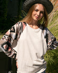 e Luna Aztec Mixed Oversized Top