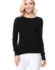 Crew Neck Long Sleeve Light Basic Casual Knit Top