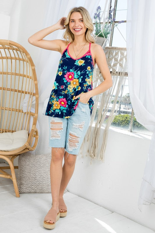 e Luna PLUS Allover Floral Tank Top