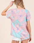 BOMBOM Floral Short Sleeve T-Shirt