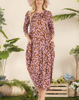 Celeste Full Size Leopard Contrast Dress with Pockets