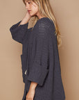 POL Open Front Sweater Cardigan with Pockets