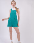 VERY J Sleeveless Double Gauze Overalls with Pockets