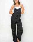 HYFVE Half Button Sleeveless Straight Jumpsuit