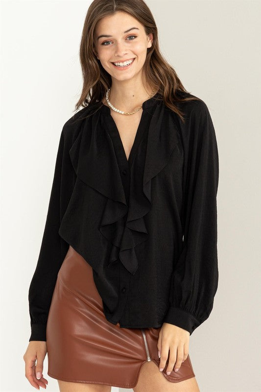 HYFVE Try tTo Keep Up Ruffled Blouse - Online Only
