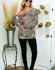 Cheetah One Shoulder Plus Top - Online Only