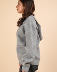 VERY J Seam Detail Drop Shoulder Hooded Sweater