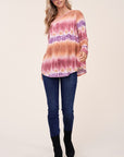 e Luna PLUS Cozy Tie Dye One Shoulder Top