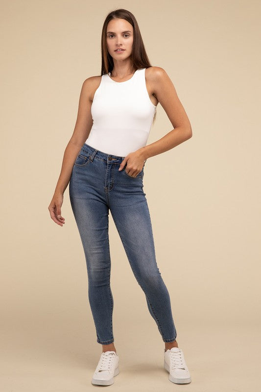 ZENANA Boat Neck Sleeveless Padded Bodysuit