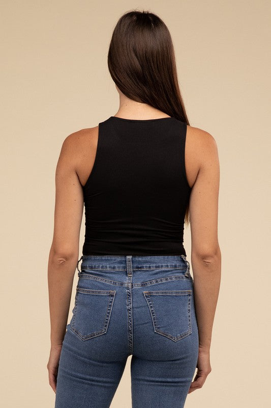 ZENANA Boat Neck Sleeveless Padded Bodysuit